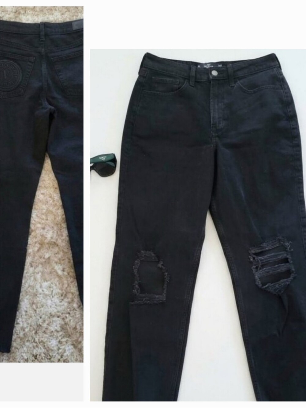 Hollister Black Ripped High-Ris Jeans